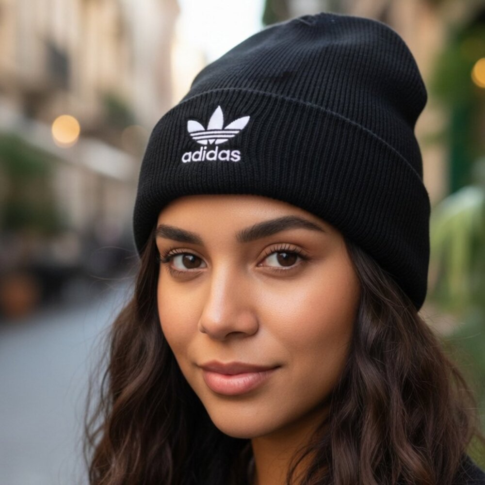 Adidas Women's Originals Trefoil Beanie – Classic Knit, One Size, Authentic Logo